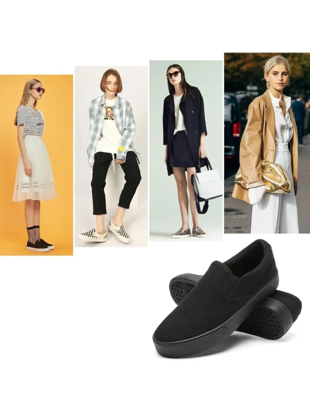 Stylish Women's Canvas Slip-On Sneakers | Non-Slip Loafers for Comfort & Style